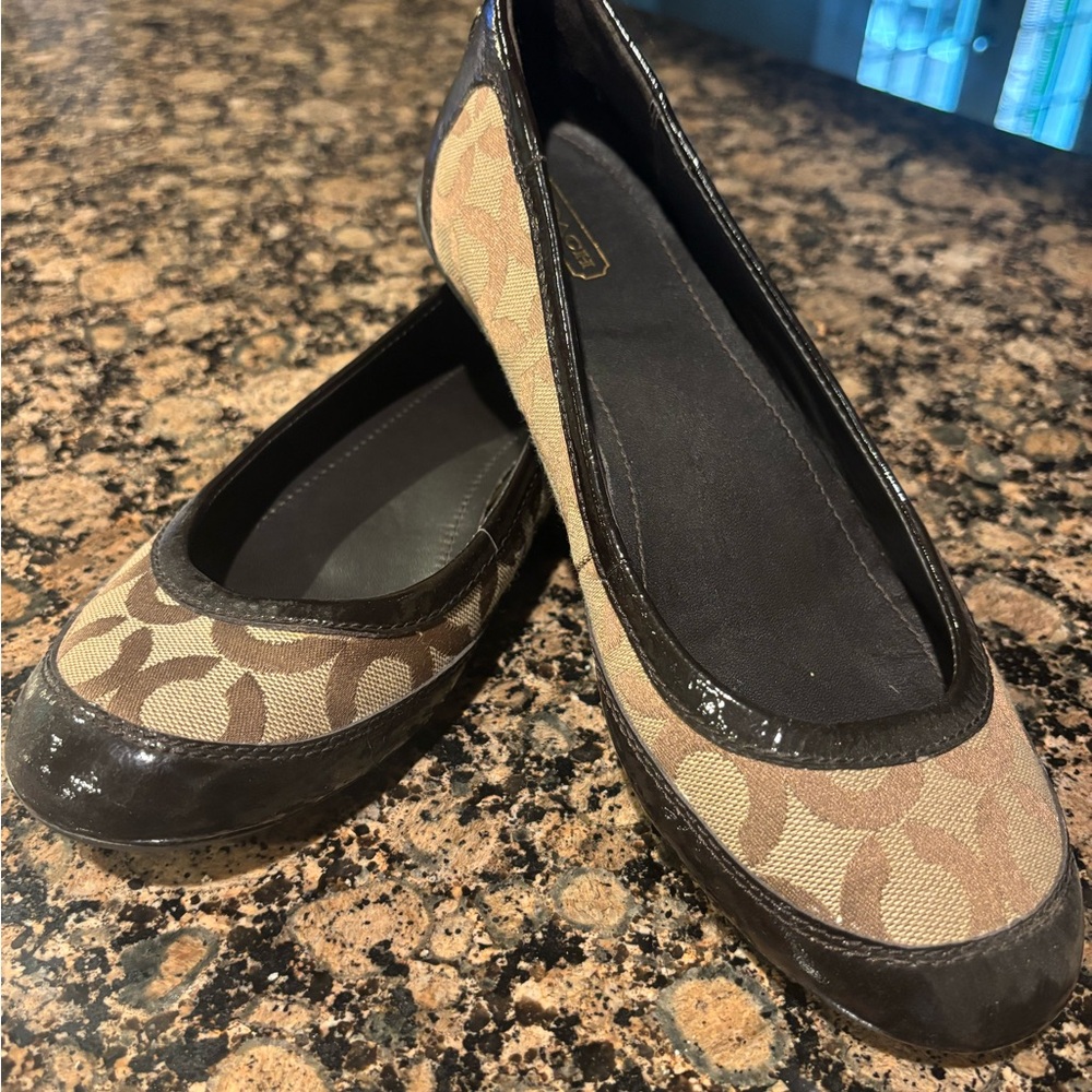 Coach Black and Tan Slip-On Loafers